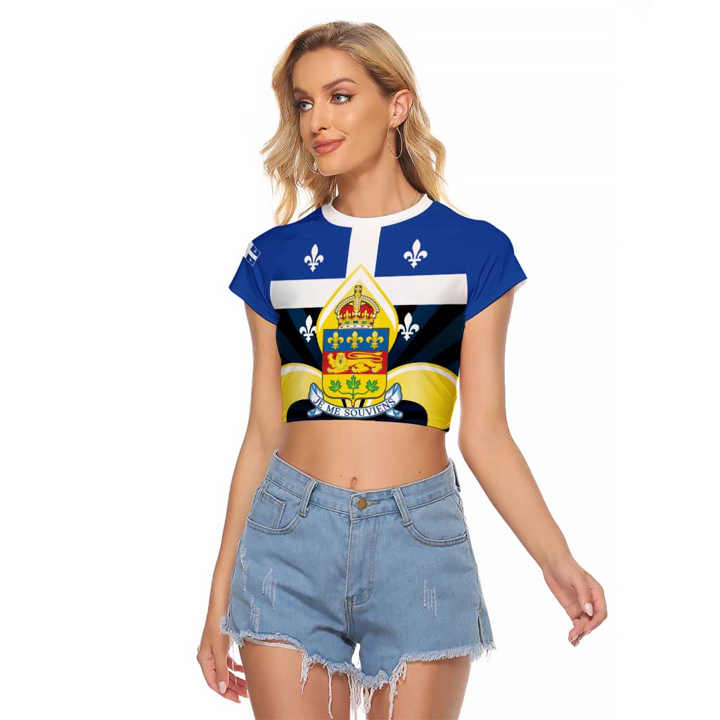 Quebec Canada Province Raglan Cropped T Shirt Fleur De Lis Coat Of Arms