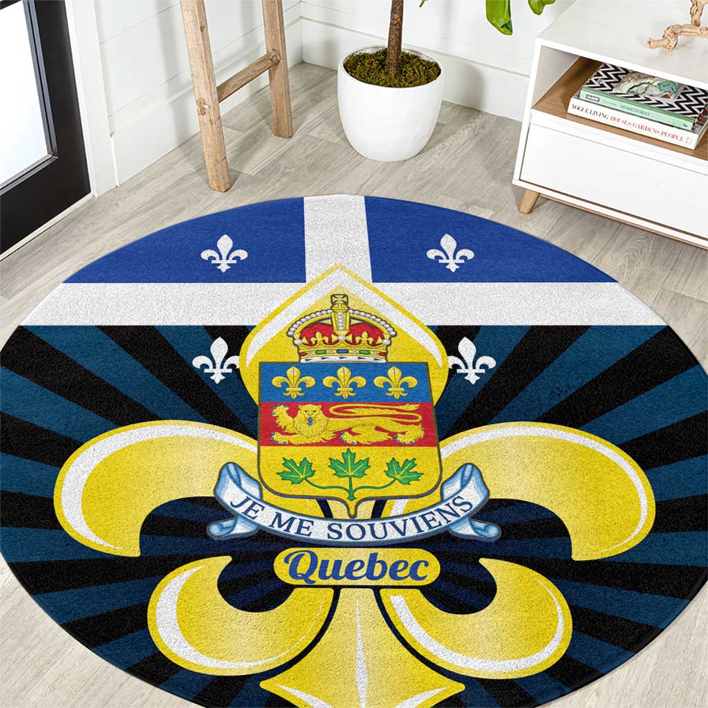 Quebec Canada Province Round Carpet Fleur De Lis Coat Of Arms