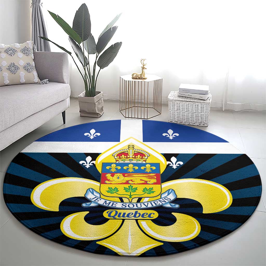 Quebec Canada Province Round Carpet Fleur De Lis Coat Of Arms
