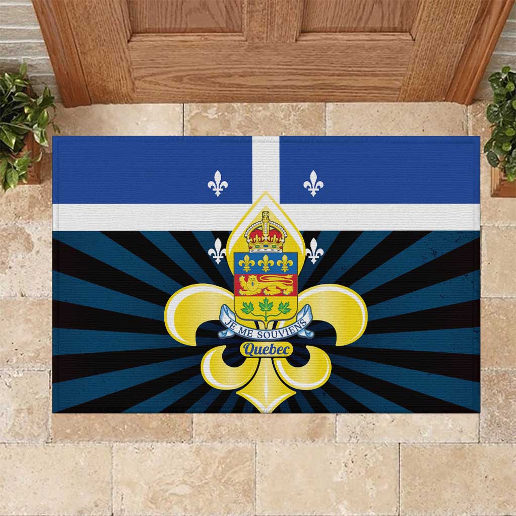 Quebec Canada Province Rubber Doormat Fleur De Lis Coat Of Arms