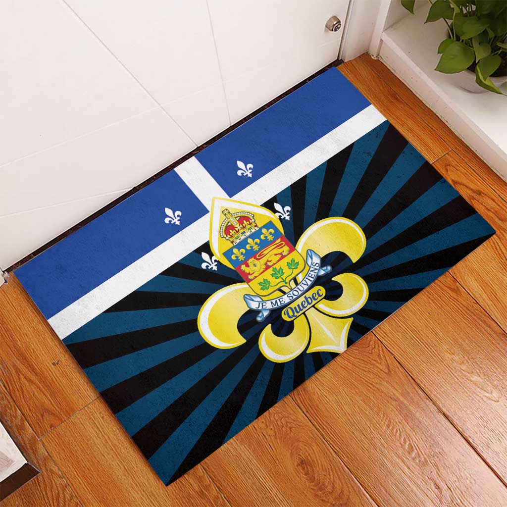 Quebec Canada Province Rubber Doormat Fleur De Lis Coat Of Arms