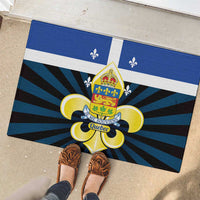 Quebec Canada Province Rubber Doormat Fleur De Lis Coat Of Arms
