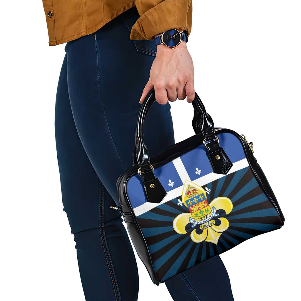 Quebec Canada Province Shoulder Handbag Fleur De Lis Coat Of Arms