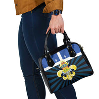 Quebec Canada Province Shoulder Handbag Fleur De Lis Coat Of Arms