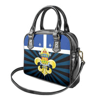 Quebec Canada Province Shoulder Handbag Fleur De Lis Coat Of Arms