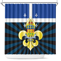 Quebec Canada Province Shower Curtain Fleur De Lis Coat Of Arms