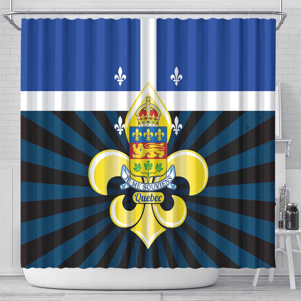 Quebec Canada Province Shower Curtain Fleur De Lis Coat Of Arms