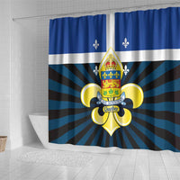 Quebec Canada Province Shower Curtain Fleur De Lis Coat Of Arms