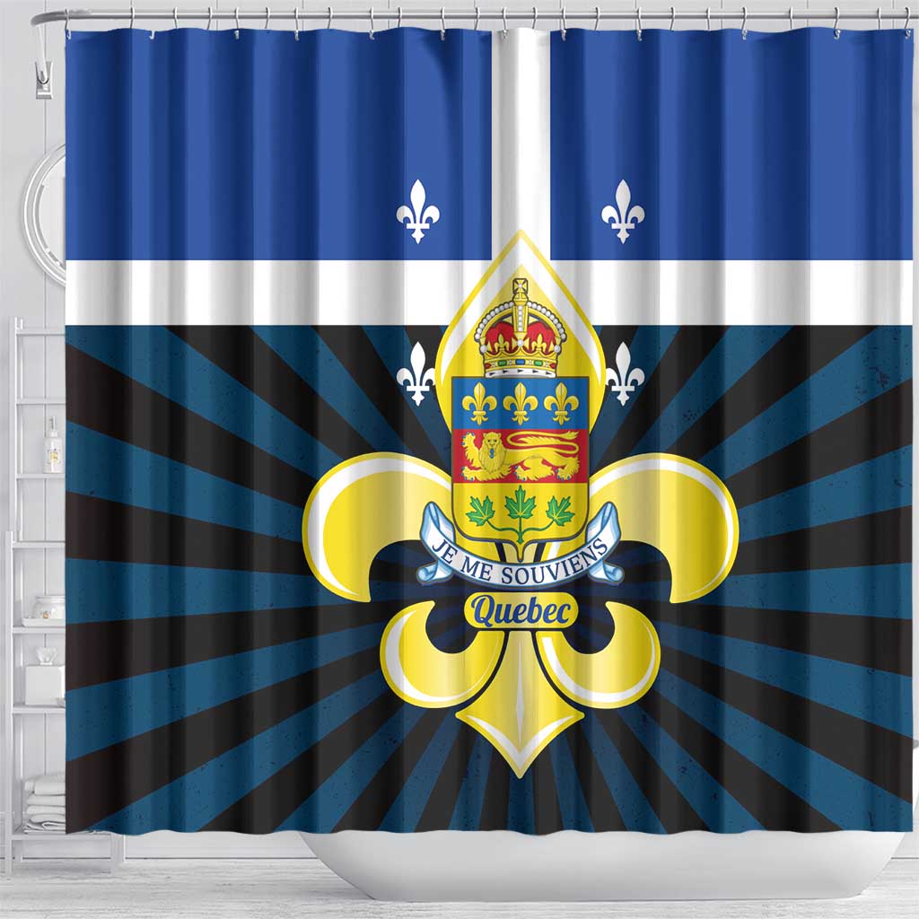 Quebec Canada Province Shower Curtain Fleur De Lis Coat Of Arms