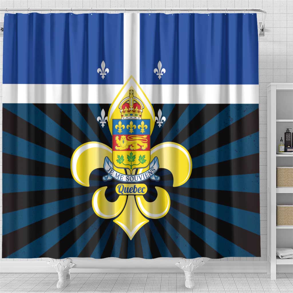 Quebec Canada Province Shower Curtain Fleur De Lis Coat Of Arms