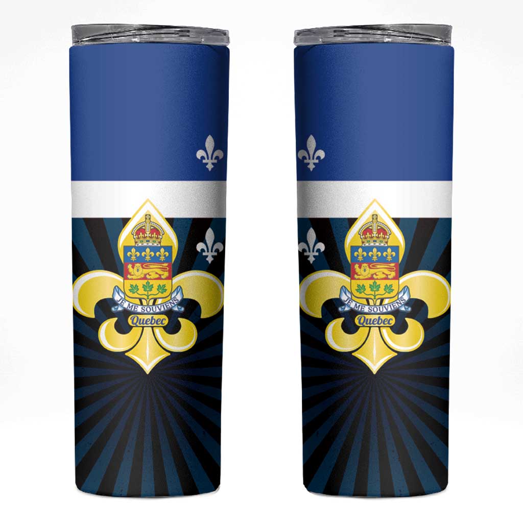 Quebec Canada Province Skinny Tumbler Fleur De Lis Coat Of Arms