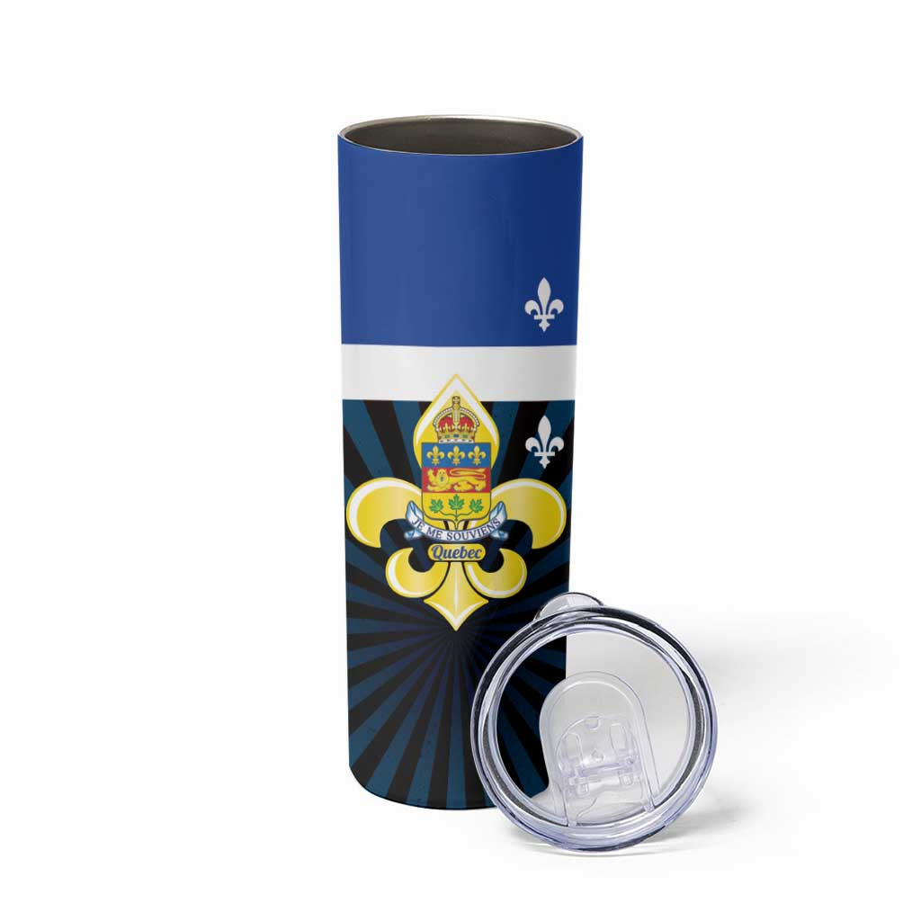 Quebec Canada Province Skinny Tumbler Fleur De Lis Coat Of Arms
