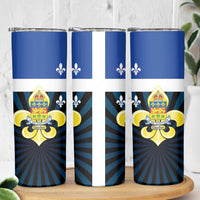 Quebec Canada Province Skinny Tumbler Fleur De Lis Coat Of Arms