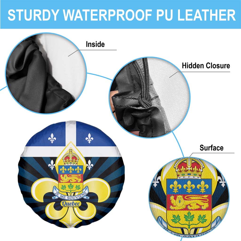 Quebec Canada Province Spare Tire Cover Fleur De Lis Coat Of Arms