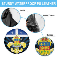 Quebec Canada Province Spare Tire Cover Fleur De Lis Coat Of Arms