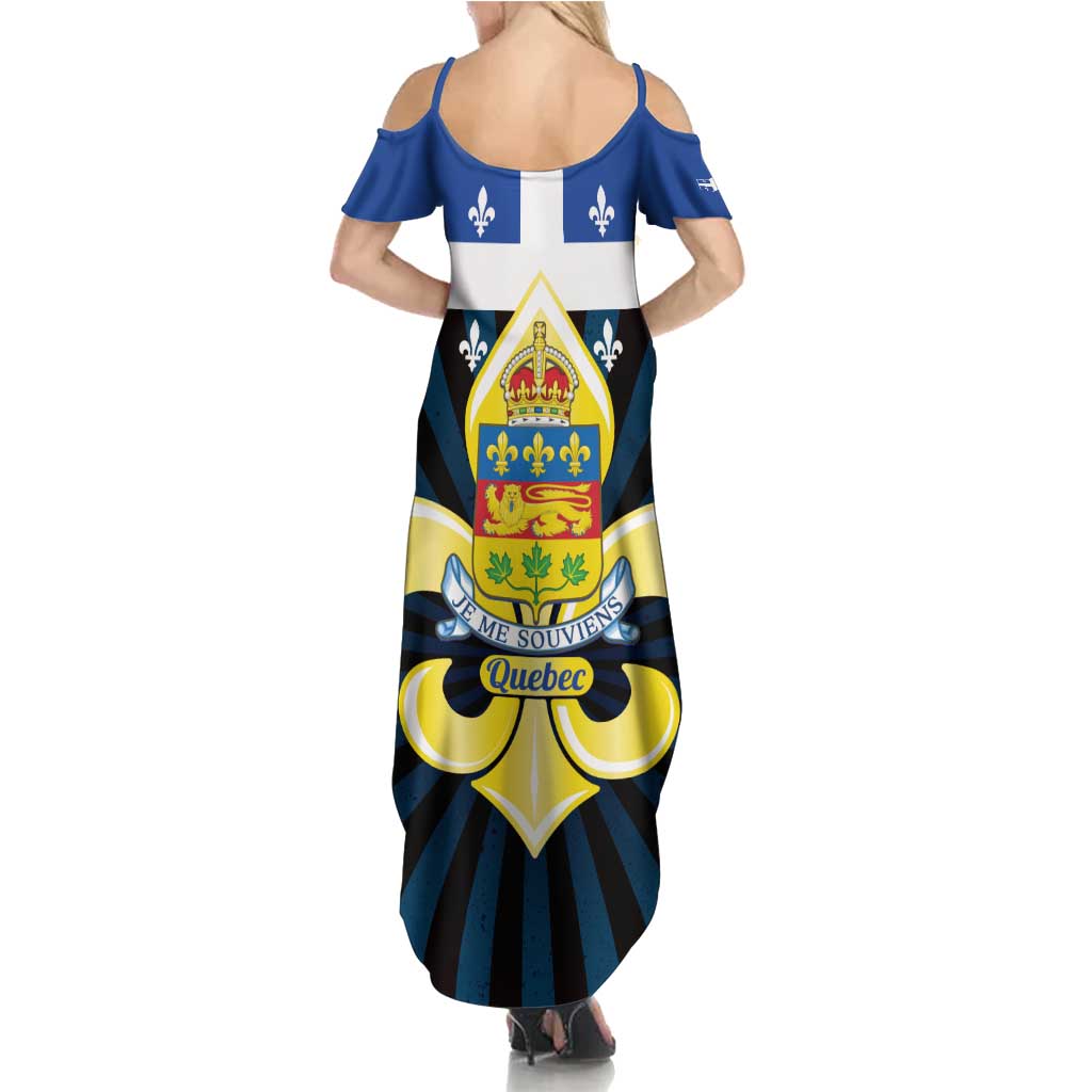 Quebec Canada Province Summer Maxi Dress Fleur De Lis Coat Of Arms