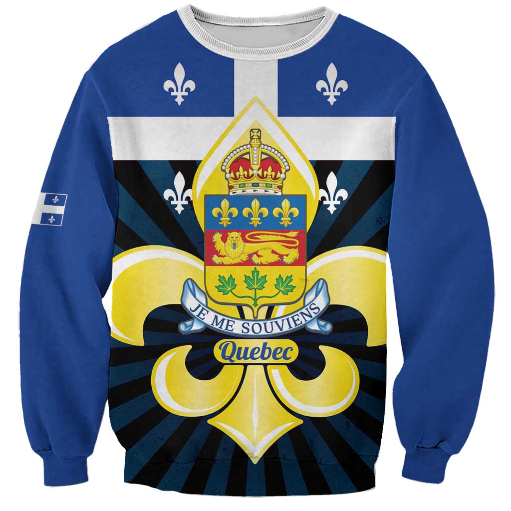 Quebec Canada Province Sweatshirt Fleur De Lis Coat Of Arms