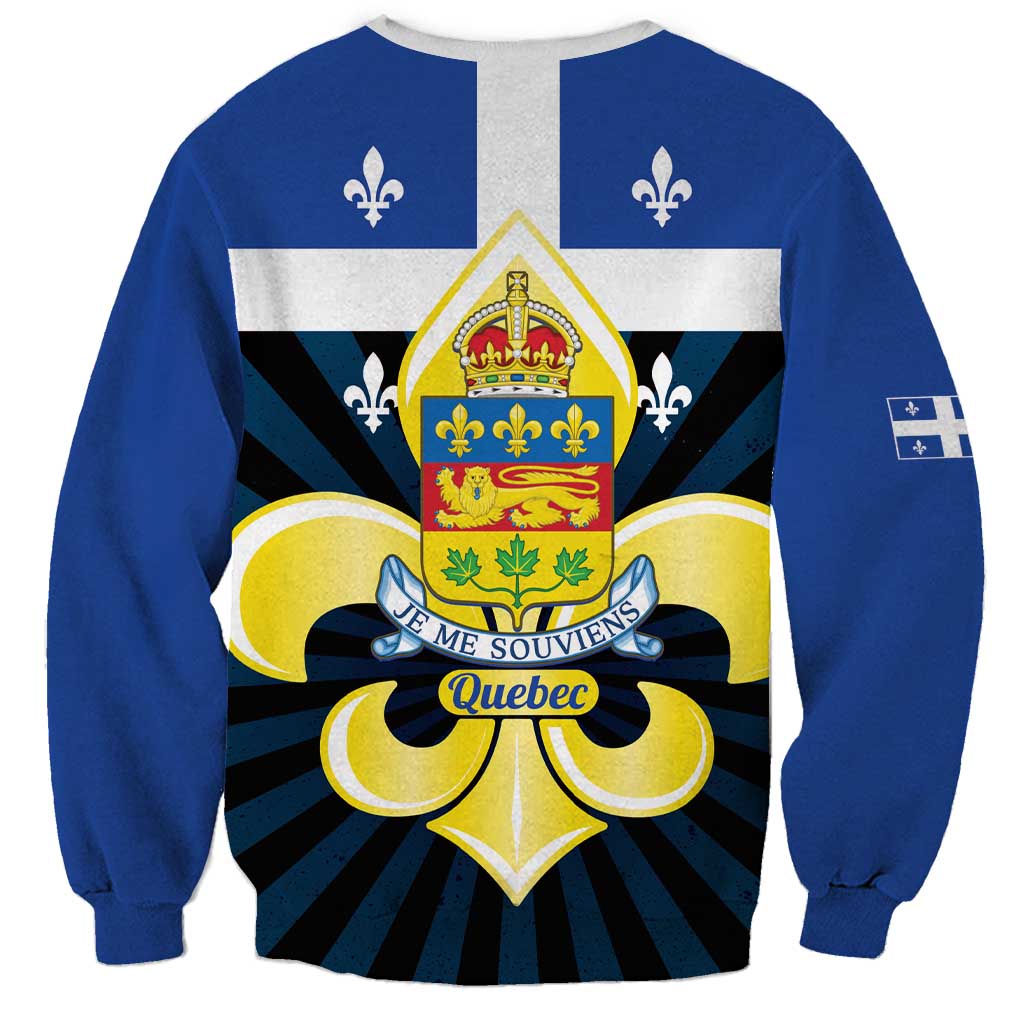 Quebec Canada Province Sweatshirt Fleur De Lis Coat Of Arms