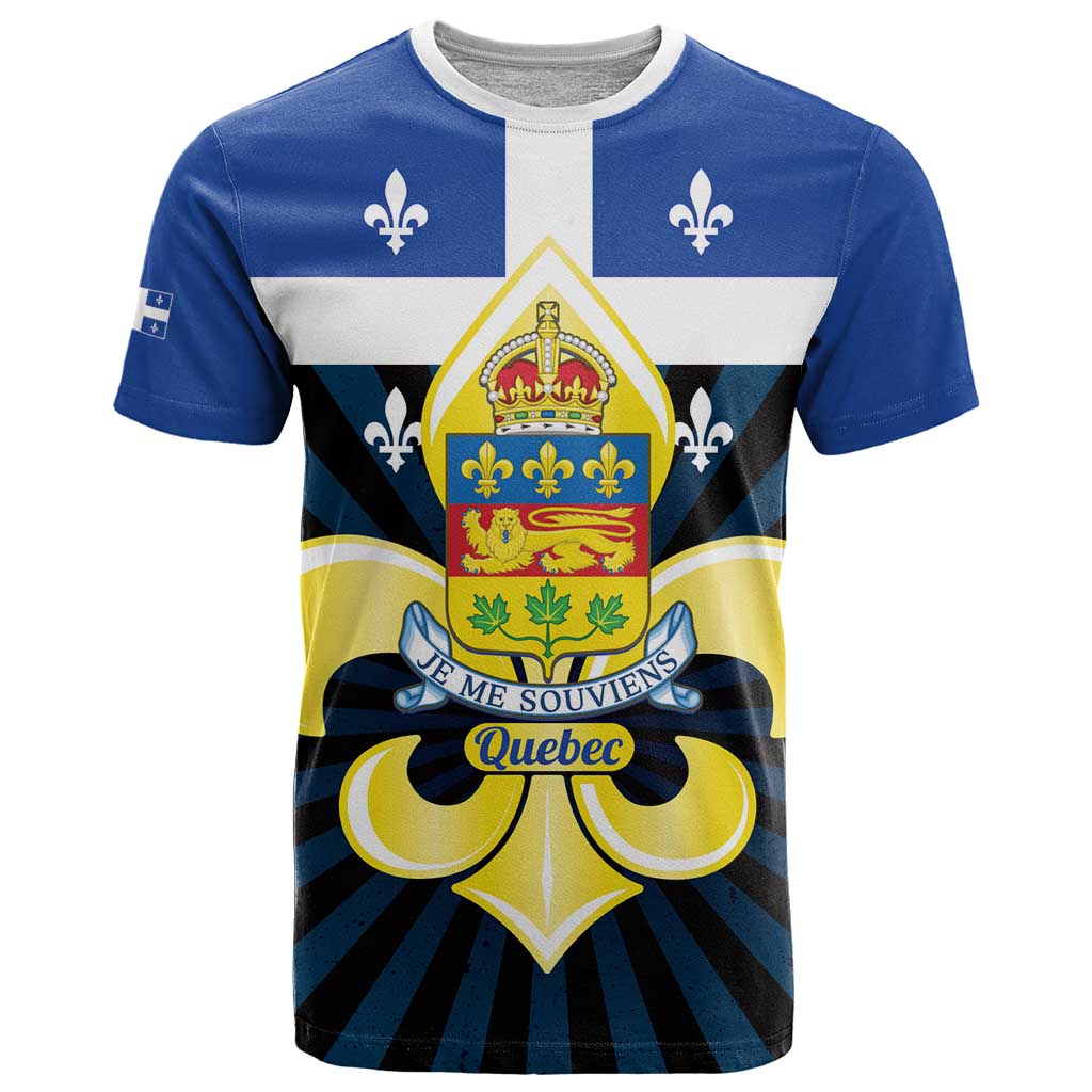 Quebec Canada Province T Shirt Fleur De Lis Coat Of Arms