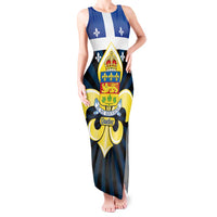 Quebec Canada Province Tank Maxi Dress Fleur De Lis Coat Of Arms