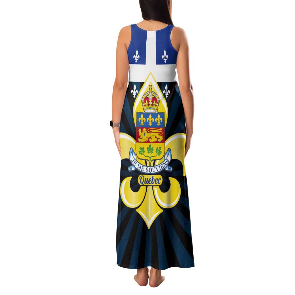Quebec Canada Province Tank Maxi Dress Fleur De Lis Coat Of Arms