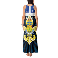 Quebec Canada Province Tank Maxi Dress Fleur De Lis Coat Of Arms