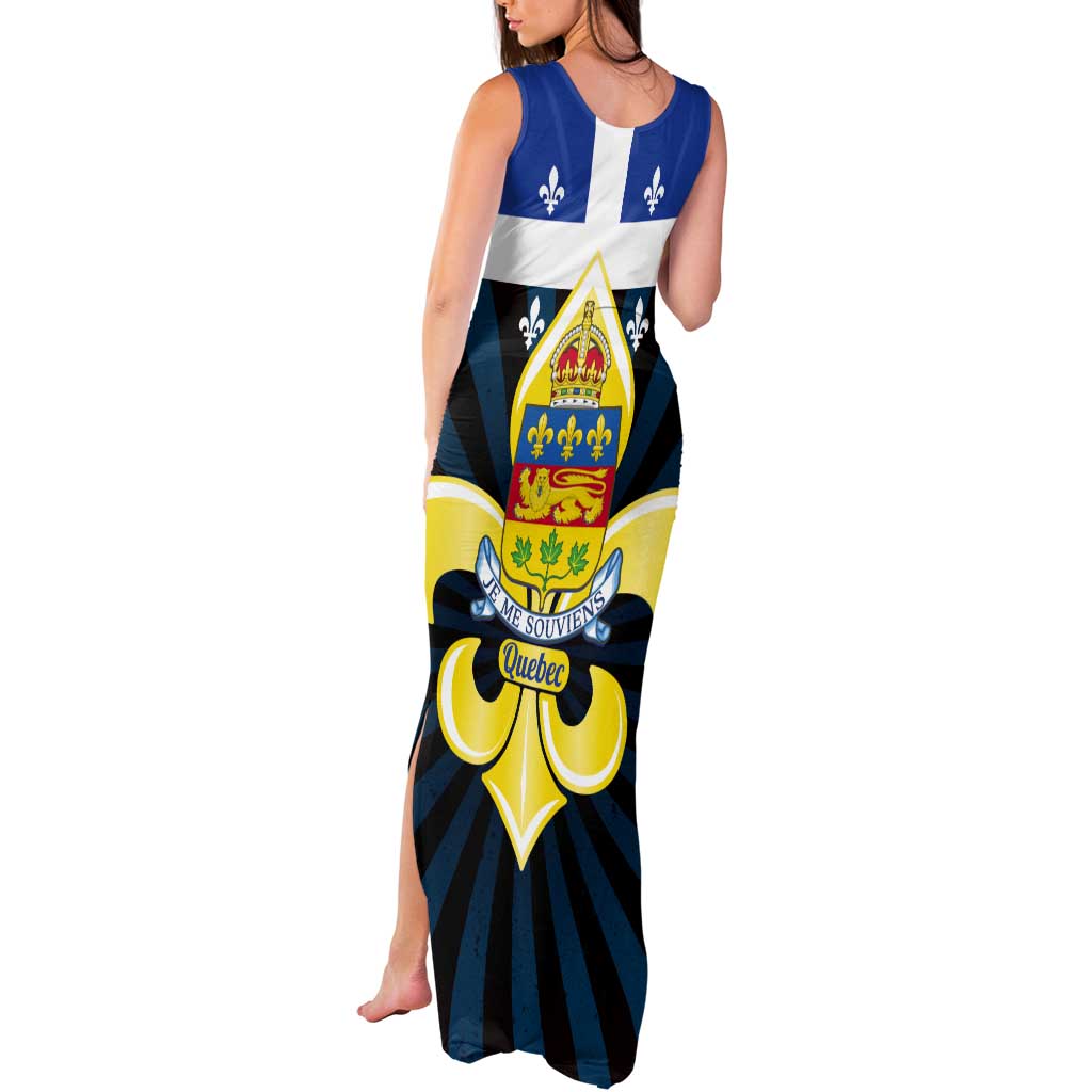 Quebec Canada Province Tank Maxi Dress Fleur De Lis Coat Of Arms