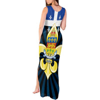 Quebec Canada Province Tank Maxi Dress Fleur De Lis Coat Of Arms