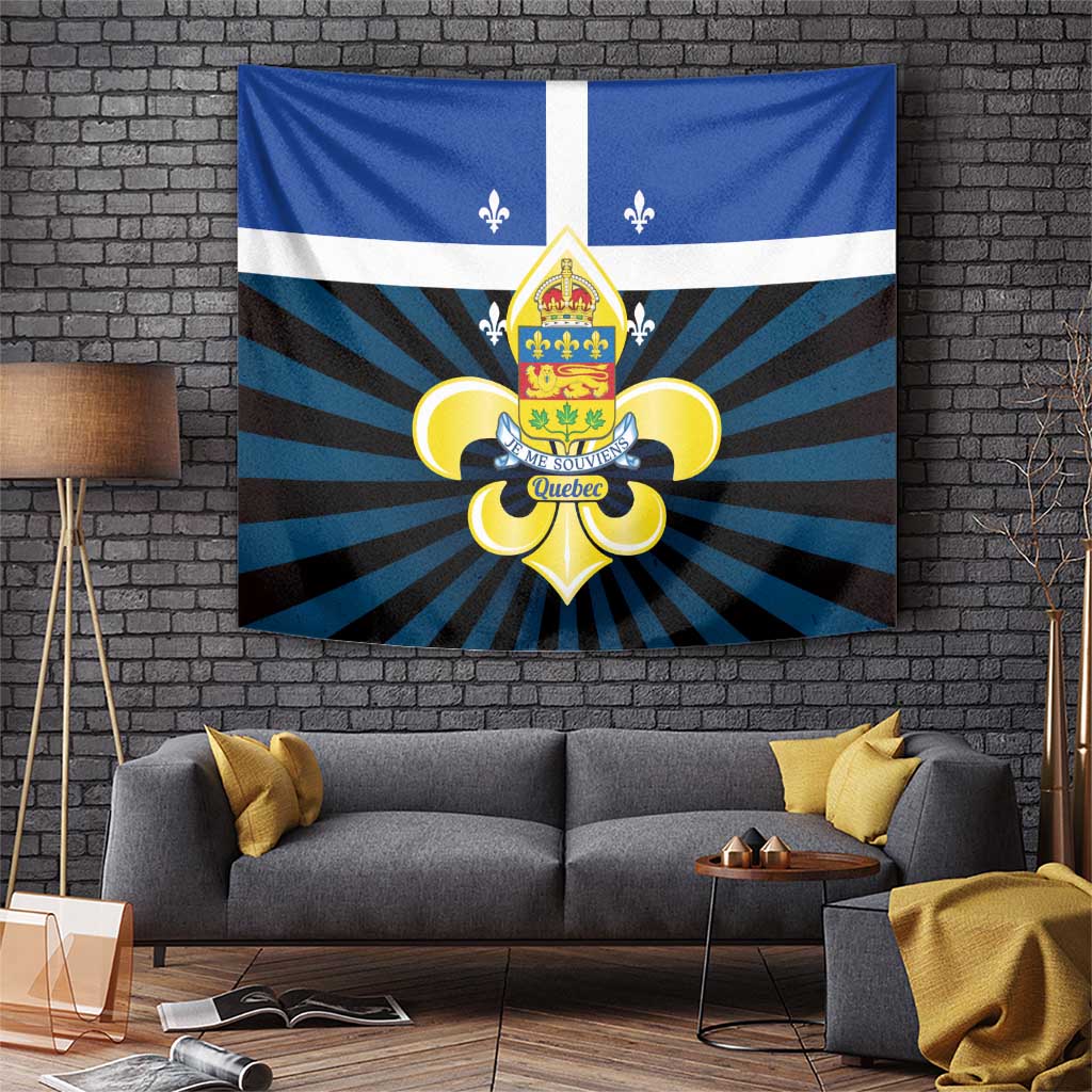 Quebec Canada Province Tapestry Fleur De Lis Coat Of Arms