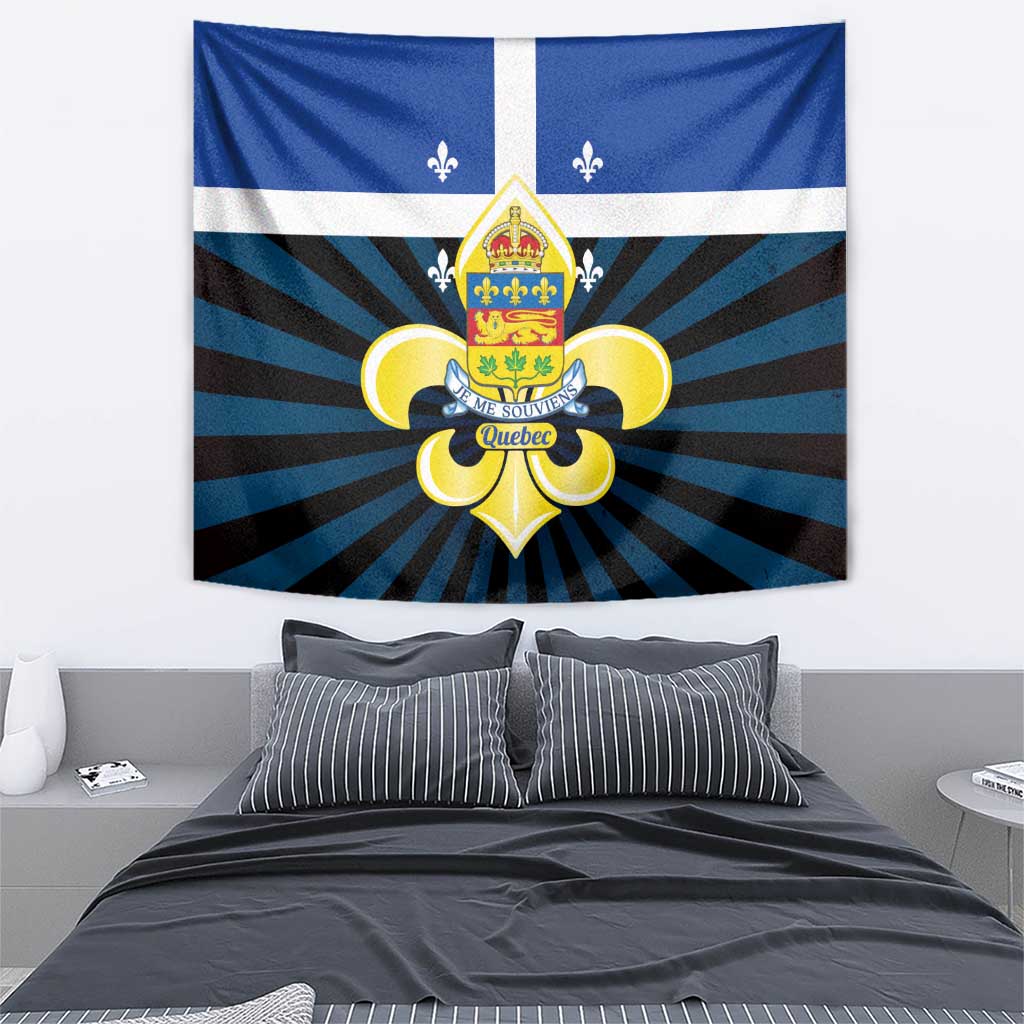 Quebec Canada Province Tapestry Fleur De Lis Coat Of Arms