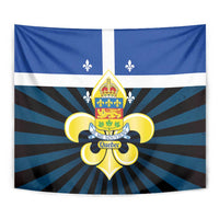 Quebec Canada Province Tapestry Fleur De Lis Coat Of Arms