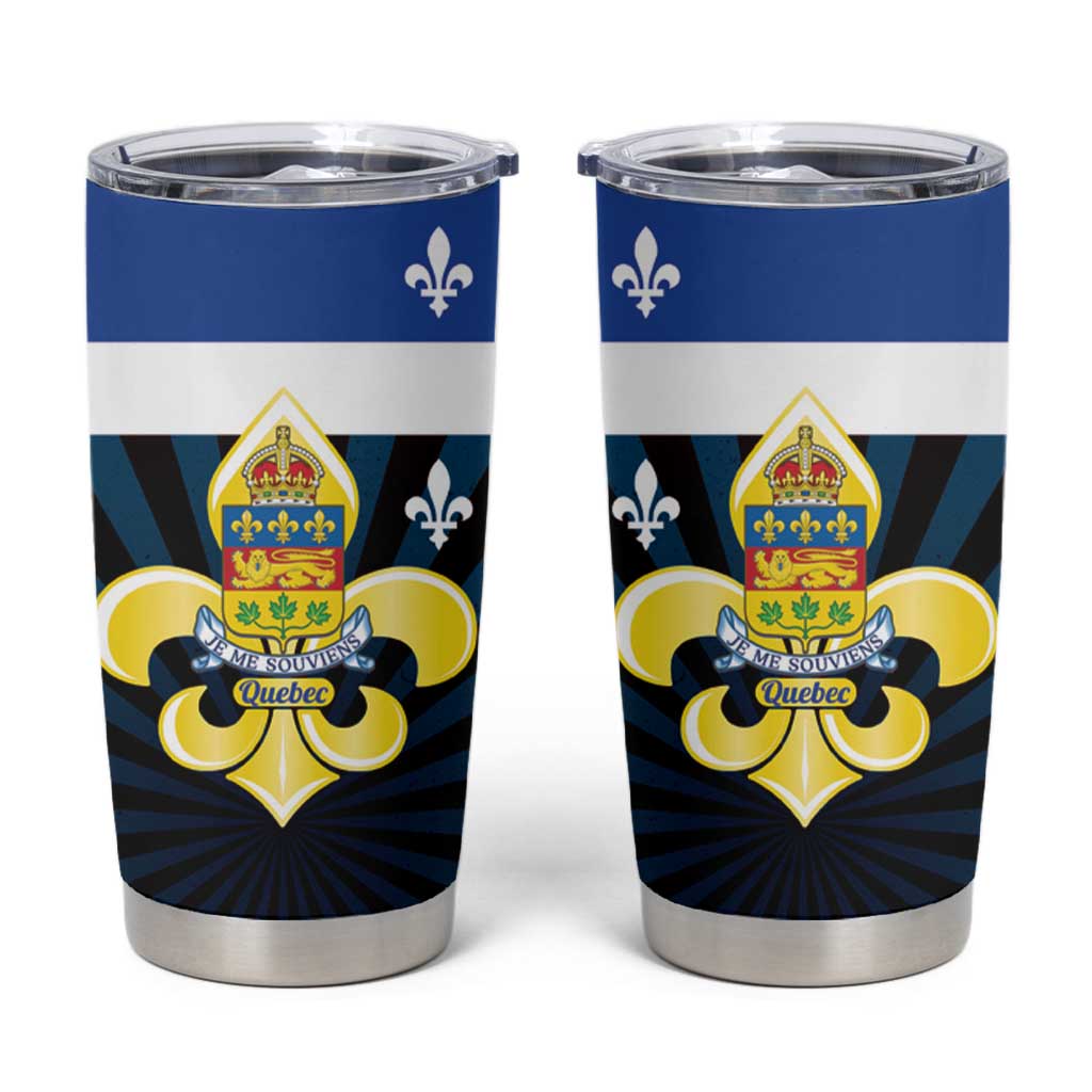 Quebec Canada Province Tumbler Cup Fleur De Lis Coat Of Arms