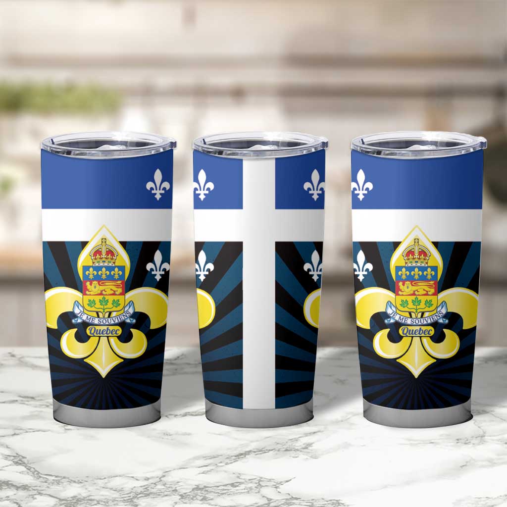 Quebec Canada Province Tumbler Cup Fleur De Lis Coat Of Arms