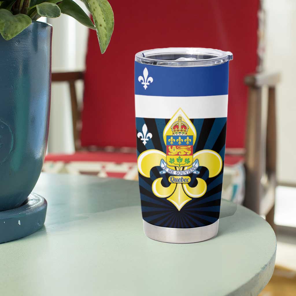 Quebec Canada Province Tumbler Cup Fleur De Lis Coat Of Arms