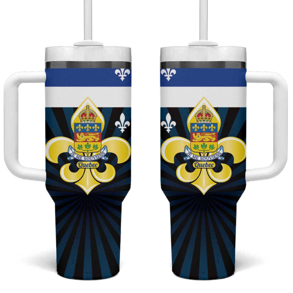 Quebec Canada Province Tumbler With Handle Fleur De Lis Coat Of Arms
