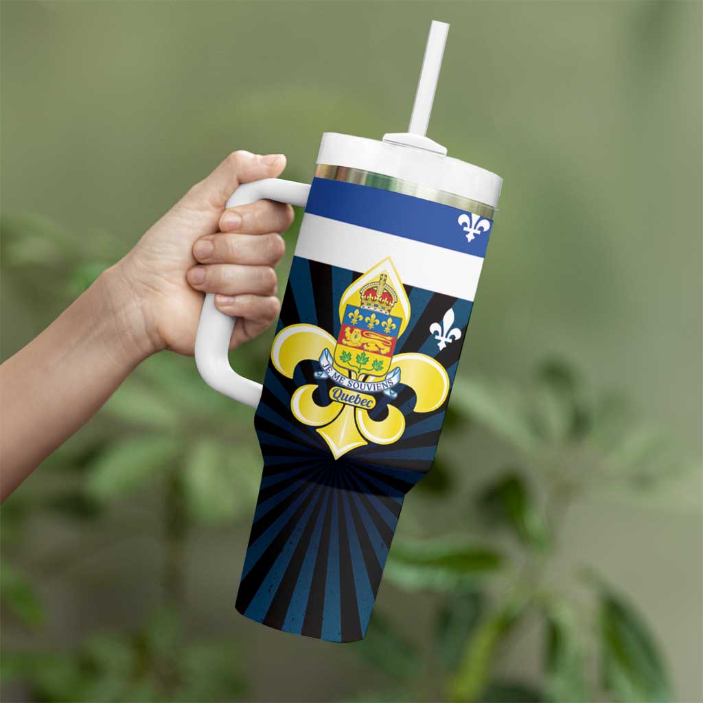 Quebec Canada Province Tumbler With Handle Fleur De Lis Coat Of Arms