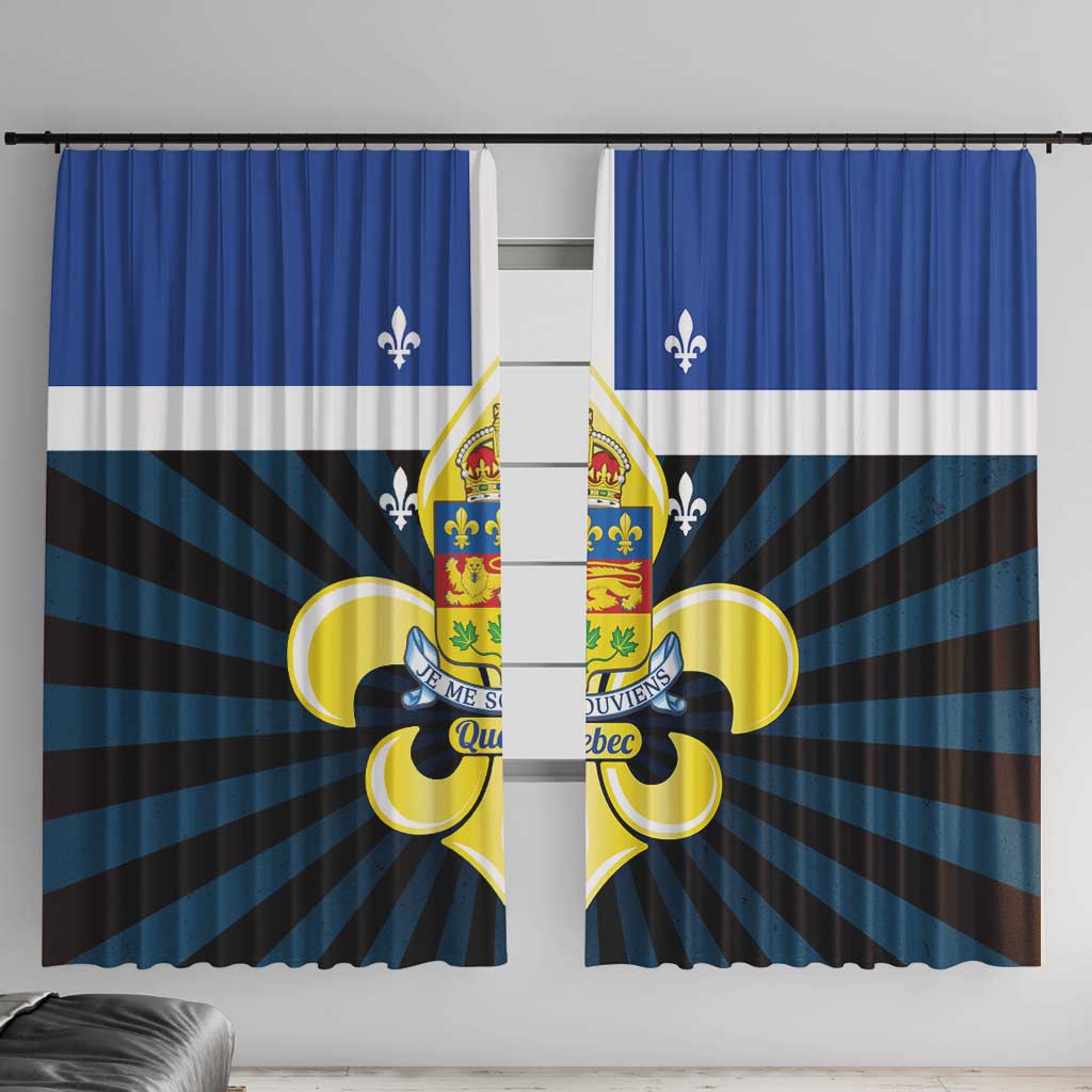 Quebec Canada Province Window Curtain Fleur De Lis Coat Of Arms