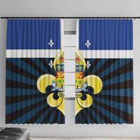 Quebec Canada Province Window Curtain Fleur De Lis Coat Of Arms