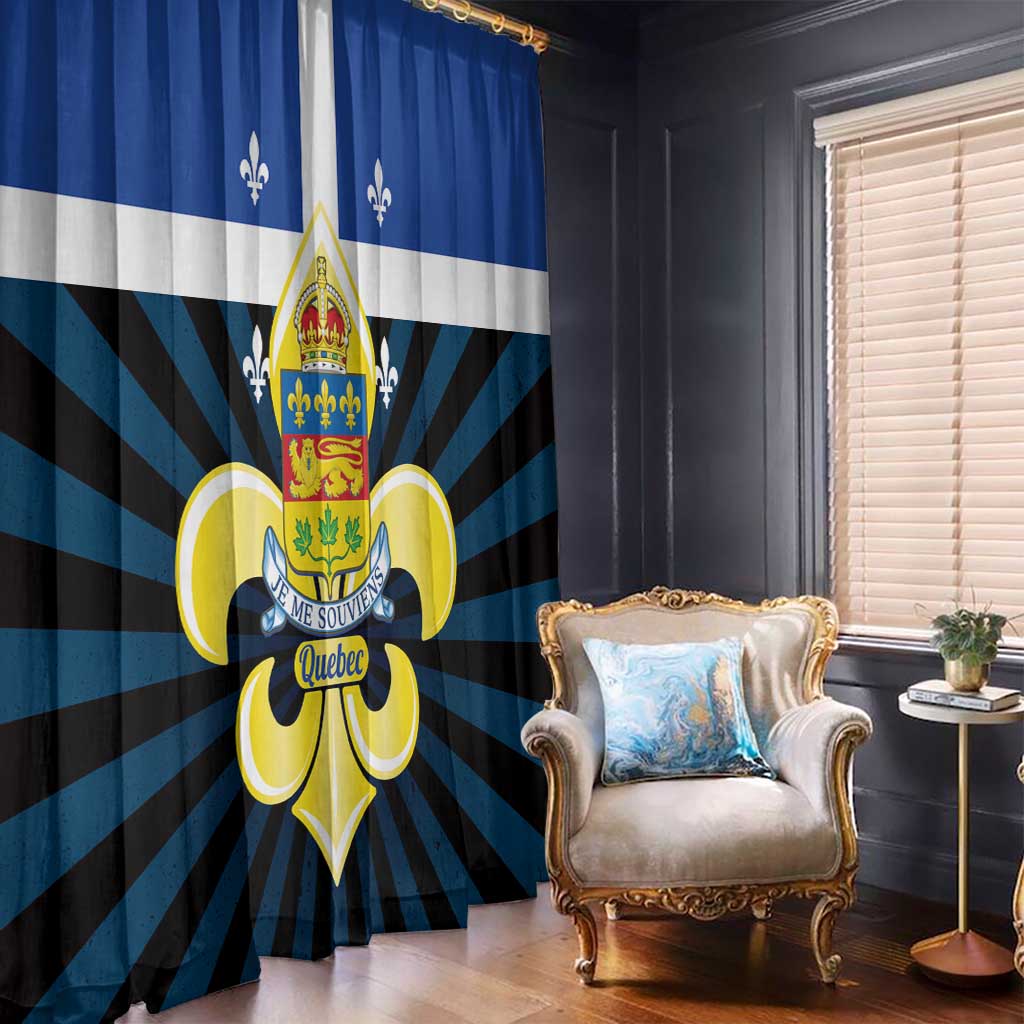 Quebec Canada Province Window Curtain Fleur De Lis Coat Of Arms