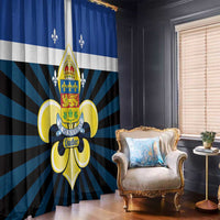 Quebec Canada Province Window Curtain Fleur De Lis Coat Of Arms