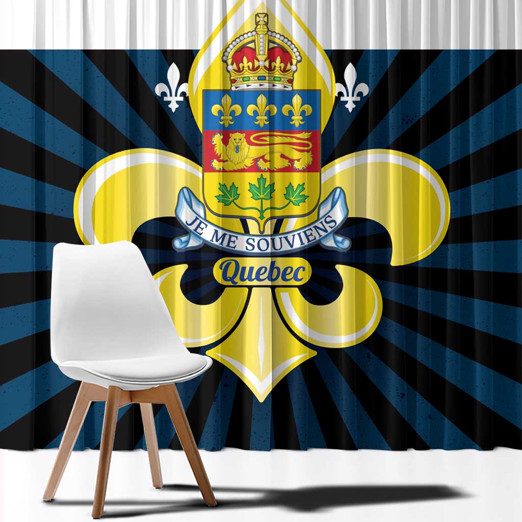 Quebec Canada Province Window Curtain Fleur De Lis Coat Of Arms