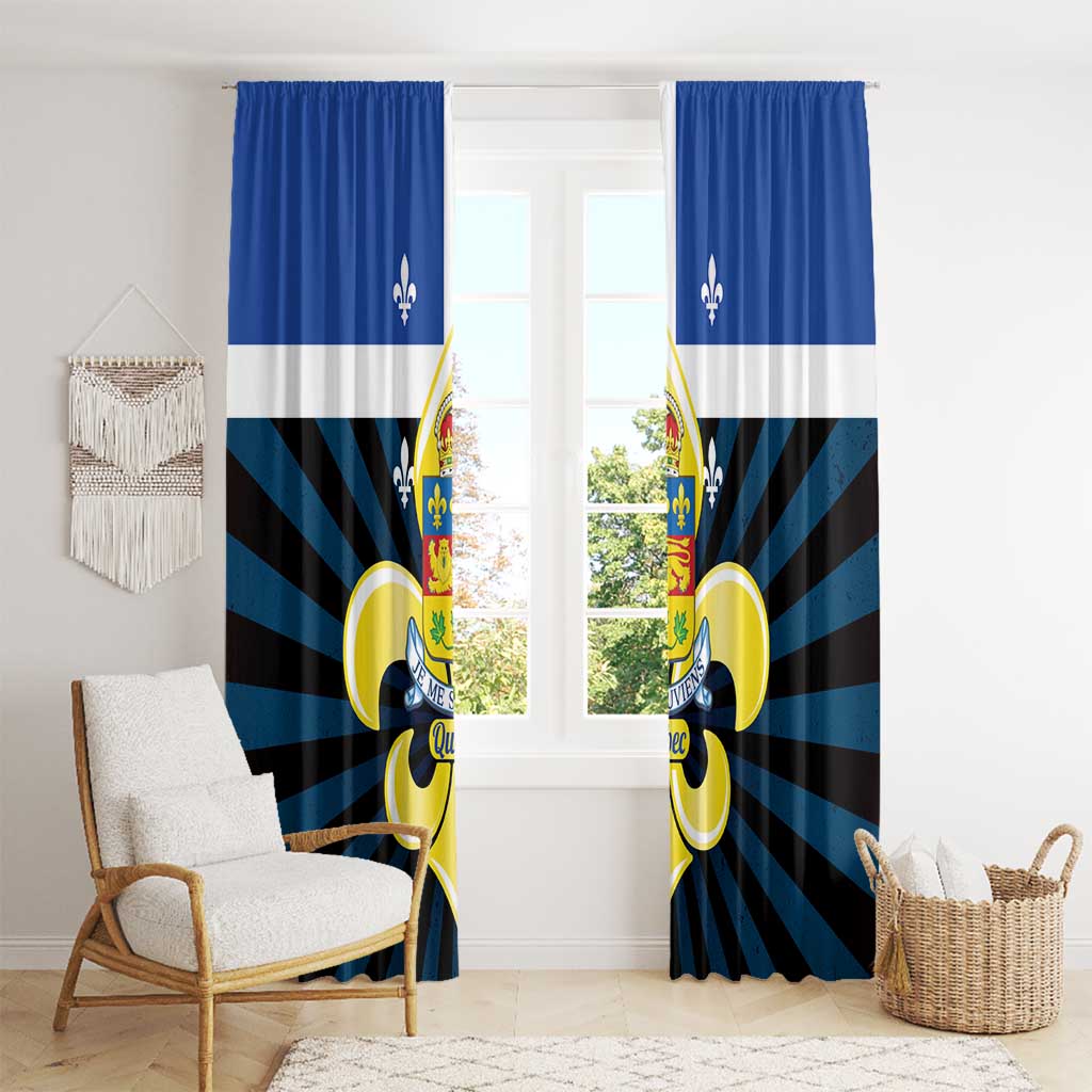 Quebec Canada Province Window Curtain Fleur De Lis Coat Of Arms