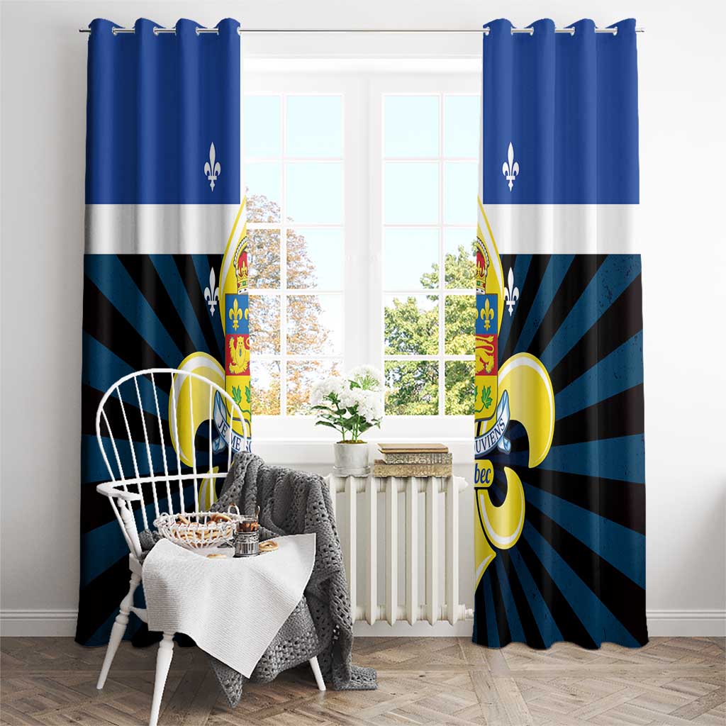 Quebec Canada Province Window Curtain Fleur De Lis Coat Of Arms