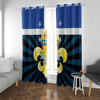 Quebec Canada Province Window Curtain Fleur De Lis Coat Of Arms