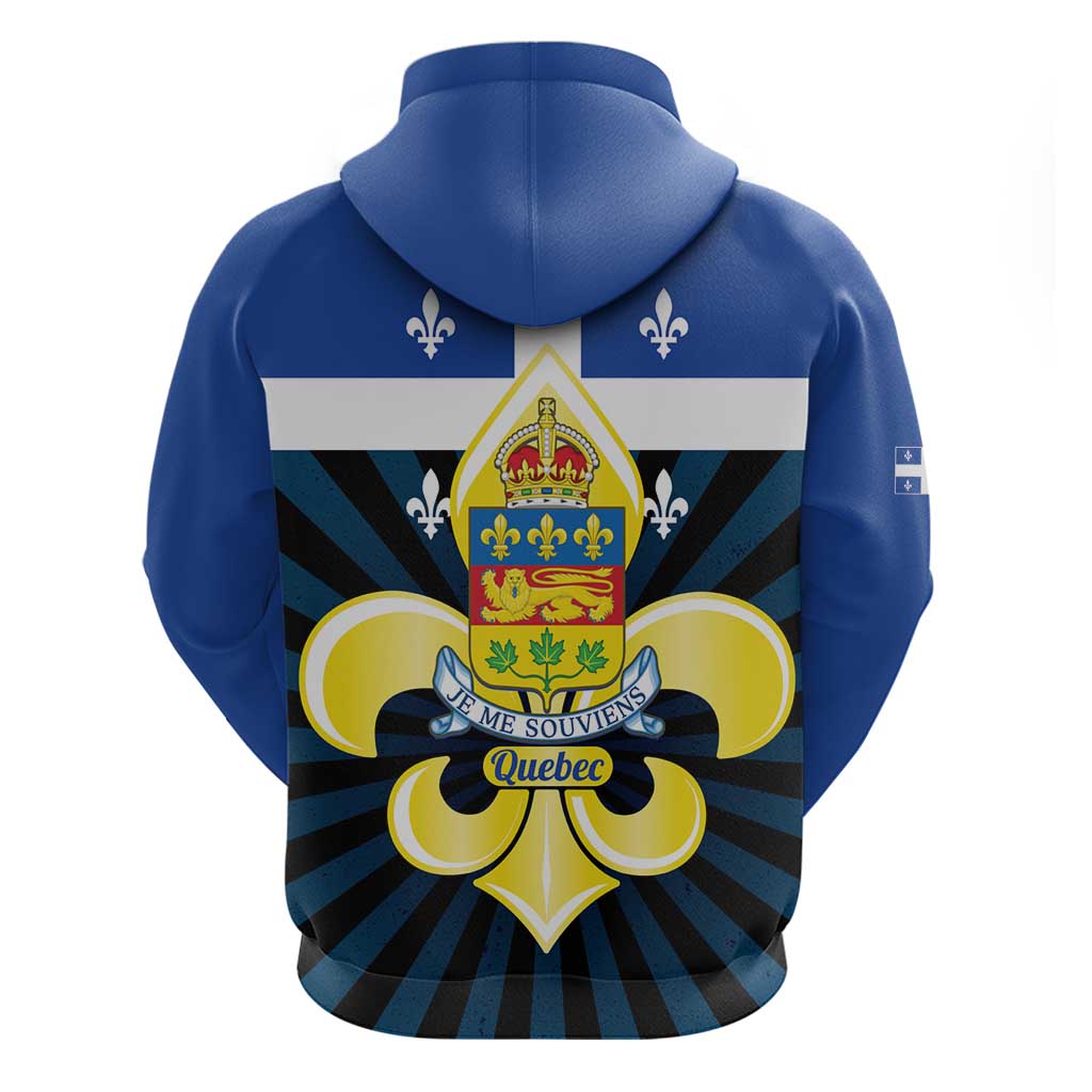 Quebec Canada Province Zip Hoodie Fleur De Lis Coat Of Arms