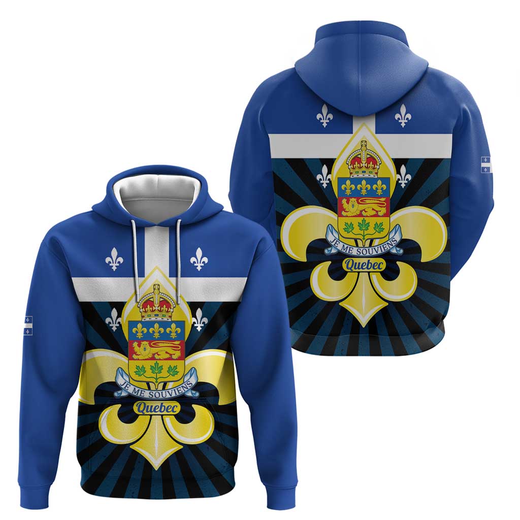 Quebec Canada Province Zip Hoodie Fleur De Lis Coat Of Arms