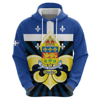 Quebec Canada Province Zip Hoodie Fleur De Lis Coat Of Arms