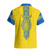 Ukraine Hawaiian Shirt Gold Trident Belarus Folk Pattern - Wonder Print Shop