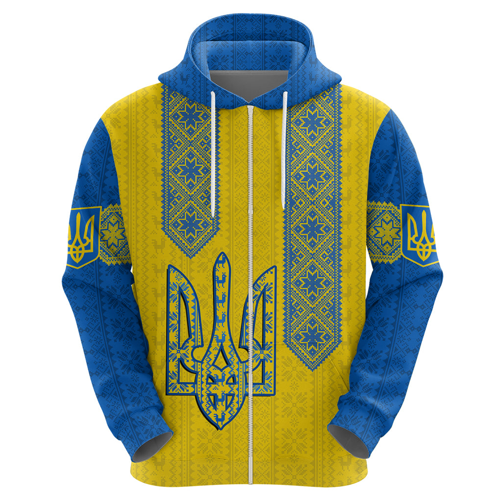 Ukraine Hoodie Gold Trident Belarus Folk Pattern - Wonder Print Shop