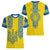 Ukraine Women V Neck T Shirt Gold Trident Folk Pattern - Wonder Print Shop